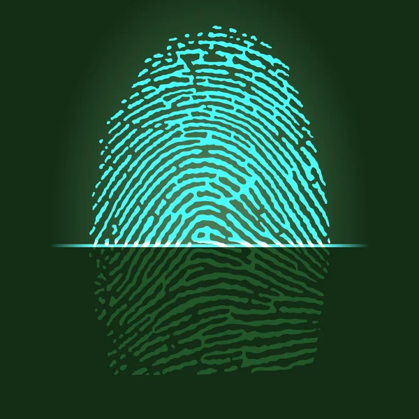 指紋スキャナー、識別システム — ストックベクタ