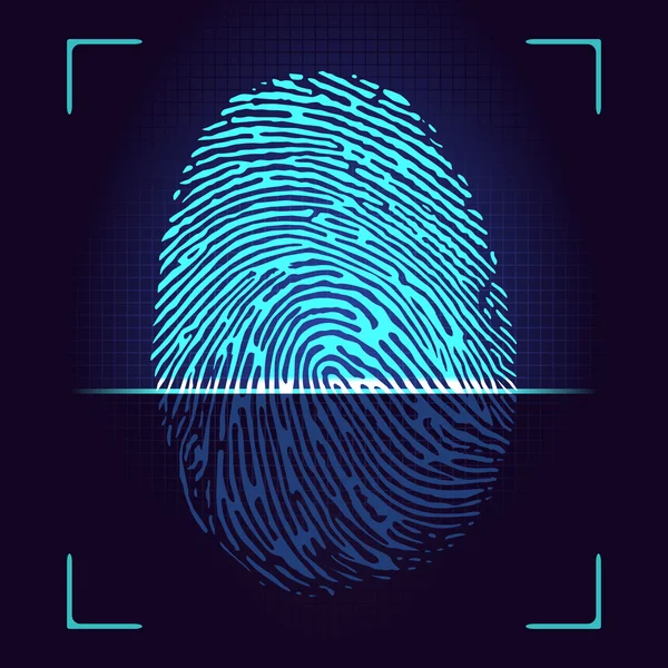 Fingerprint scanner system. — Stock Vector