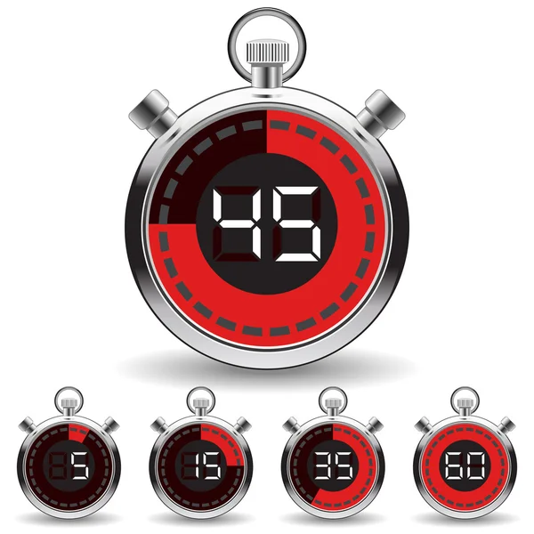 Digital timer- clock and time concept — Stock Vector