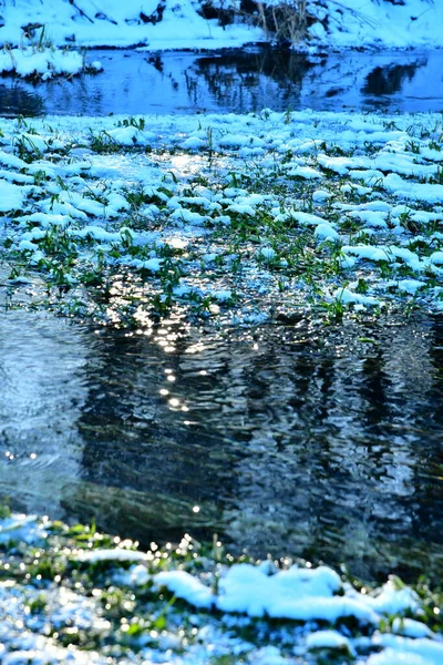 Los Cristales Hielo Río Ser Verdadero Azul Región Tula — Foto de Stock