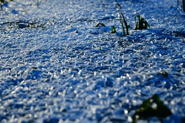 Cristalele Gheață Din Râu Sunt Adevărate Albastru Regiunea Tula — Fotografie, imagine de stoc