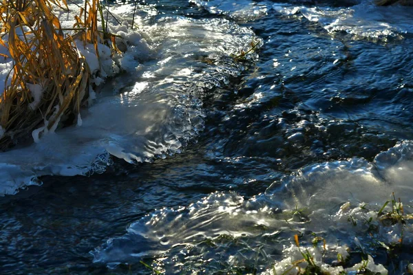 Início Congelamento Rio Sinetulitsa Região Tula — Fotografia de Stock