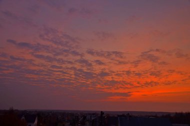 Tula üzerinde şehir kış şafağı