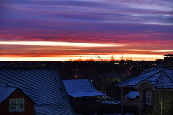 Amanecer Invierno Urbano Sobre Tula — Foto de Stock