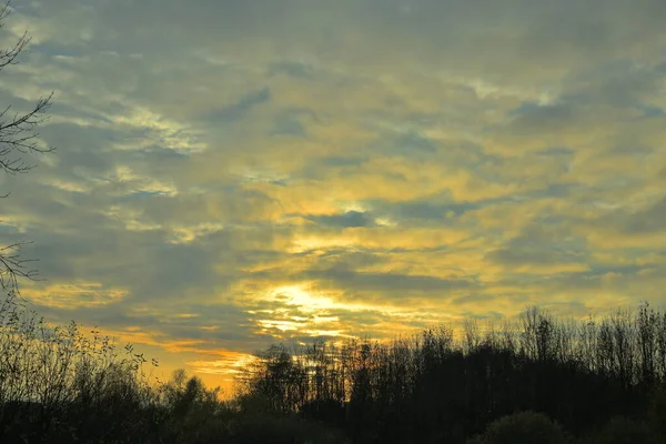 Nuages Inhabituels Dans Ciel Soir — Photo