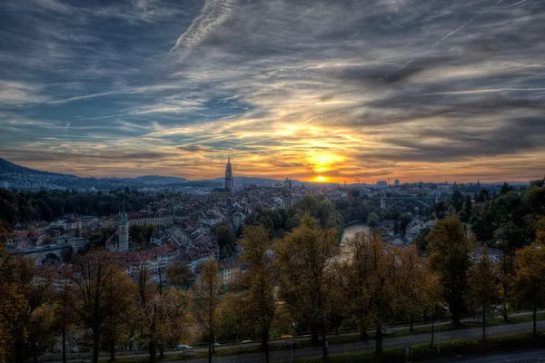 Bern üzerinde günbatımı