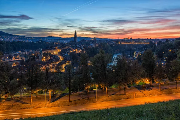 Bern üzerinde günbatımı