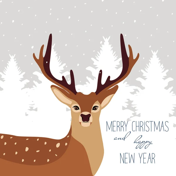 Christmas Deer Christmas Background Stock Vector Illustration — Stock Vector