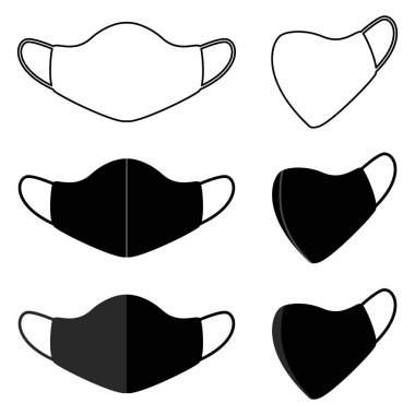 Güvende kal, virüsü durdur - Maske. Stocl Vektör İllüstrasyonu