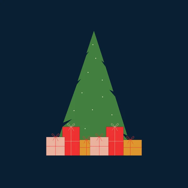 Natal Ano Novo Árvore Ilustração Vetor Estoque — Vetor de Stock