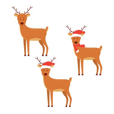 Tatil Geyiği - Mutlu Noeller. Vektör Stok Resimleri