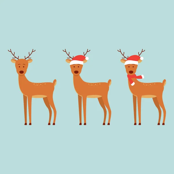 Holiday Deer Merry Christmas Vector Stock Illustration — 스톡 벡터