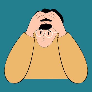 Stres krizi geçiriyor. Vektör Stok Resimleri