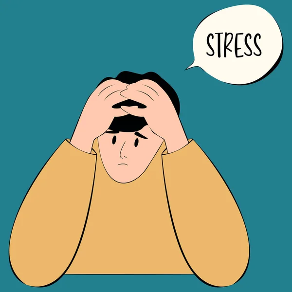 Άγχος Υποφέρει Από Κρίση Εικονογράφηση Αρχείου Διανύσματος — Διανυσματικό Αρχείο