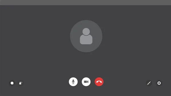 Векторная Регулируемая Графика Пользовательский Интерфейс Видео Чата Экран Вызова Шаблон — стоковый вектор