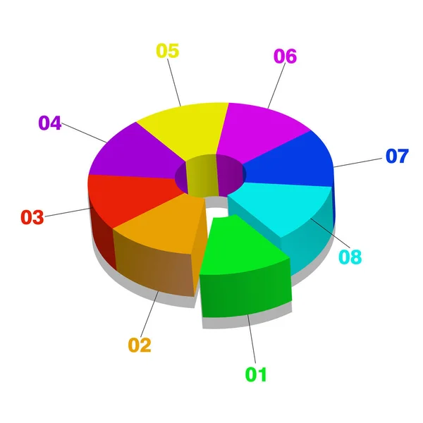Многоцветная Круговая Диаграмма Сегмента Векторная Графика — стоковый вектор