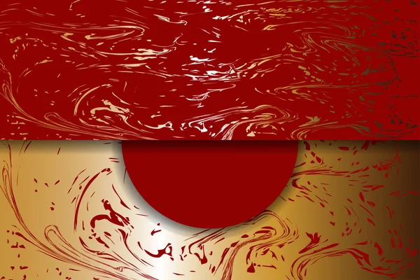 Vector Abstrato Fundo Vermelho Dourado Textura Mármore Tinta Arte Líquida — Vetor de Stock