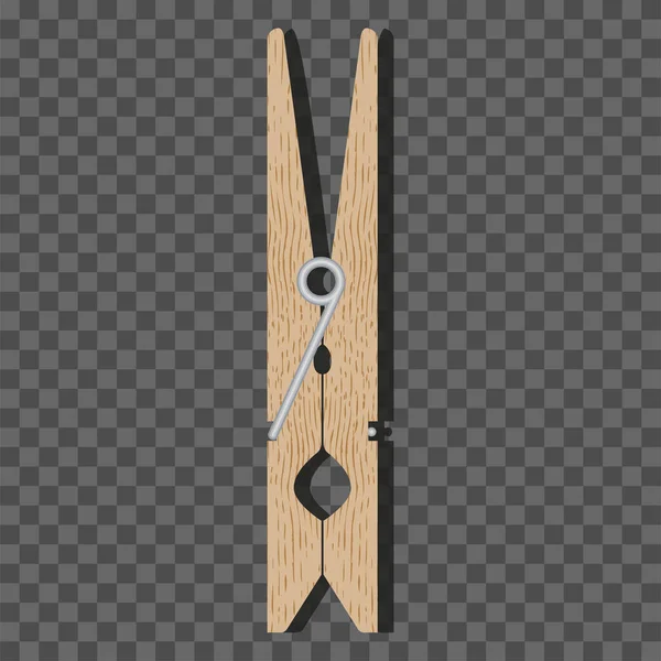 Realistic Vector Illustration Realistic Wooden Photo Clip Fabric Pegs Clothes — Stock Vector