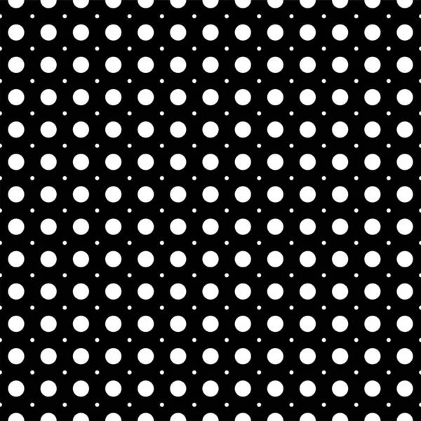Vektör çizimi. Geometrik dikişsiz desen. Tek renk büyük ve küçük noktalar halinde. Siyah beyaz bir zemin. Basit siyah ve beyaz soyut desen.