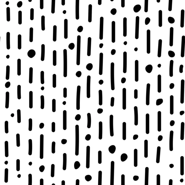 Vektorillustration Kinderzeichnung Gefleckter Schwarz Weißer Hintergrund Nahtloses Streifenmuster Geometrisches Abstraktes — Stockvektor