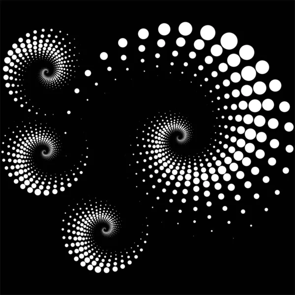 Gráficos Editables Vectoriales Puntos Monocromáticos Forma Círculo Una Espiral Logo — Vector de stock