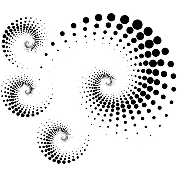 Vektoreditierbare Grafiken Einfarbige Punkte Form Eines Kreises Einer Spirale Rundes — Stockvektor