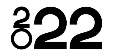 Vektör. Mutlu yıllar 2022 logo metin tasarımı. 2022 tipografik logolu şablonlar tasarla. 2022 mutlu yeni yıl sembolleri koleksiyonu. Markalaşma, afiş, kapak, kartpostal için minimalizm.