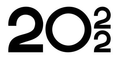 Vektör. Mutlu yıllar 2022 logo metin tasarımı. 2022 tipografik logolu şablonlar tasarla. 2022 mutlu yeni yıl sembolleri koleksiyonu. Markalaşma, afiş, kapak, kartpostal için minimalizm.