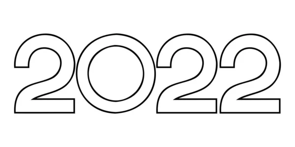 Vettore Felice Anno Nuovo 2022 Logo Design Del Testo Modelli — Vettoriale Stock