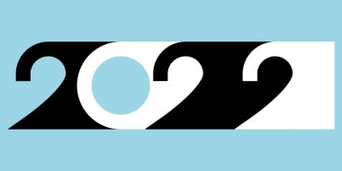 Vektör. Mutlu yıllar 2022 logo metin tasarımı. 2022 tipografik logolu şablonlar tasarla. 2022 mutlu yeni yıl sembolleri koleksiyonu. Markalaşma, afiş, kapak, kartpostal için minimalizm.