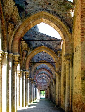 San Galgano, Toskana abbey iç düzeni.
