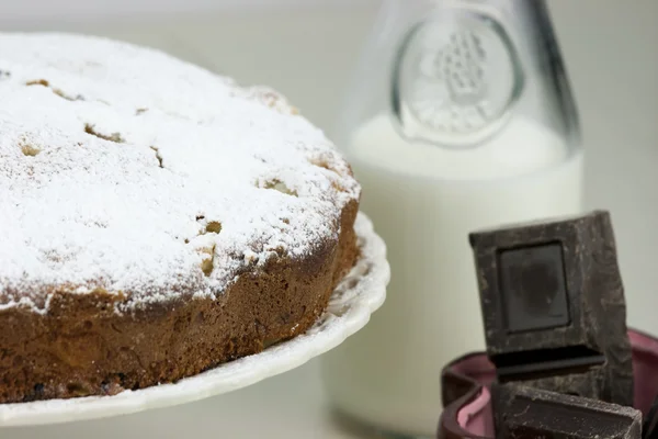 Ιταλική τούρτα με ρικότα, τα αχλάδια και σταγόνες σοκολάτας — Φωτογραφία Αρχείου