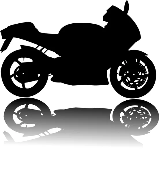 Silhouette of black motorcycle vector — Stock Vector