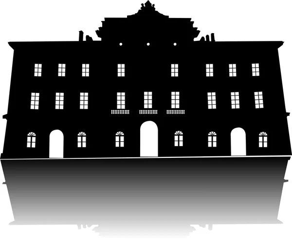 Silhouette of old building vector — Stock Vector