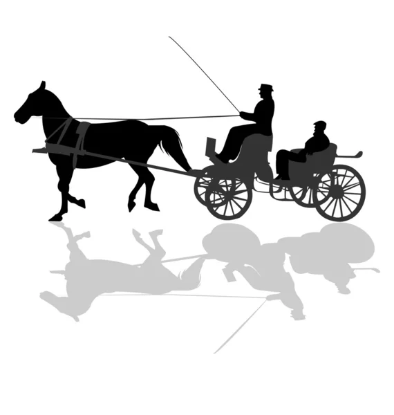 Silueta de transporte de caballos Vectores de stock libres de derechos