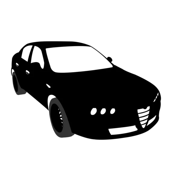 車ベクトル黒のシルエット — ストックベクタ