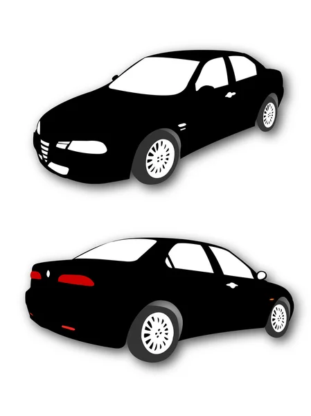 Silhouettes of Car vector black — Stock Vector