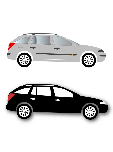 Silhouettes of Car vector black — Stock Vector