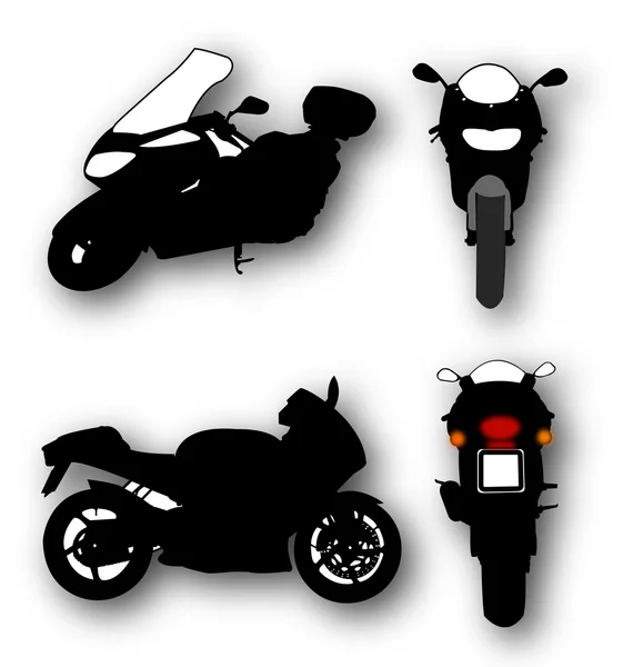 Collectie van motorfiets Vector silhouetten Vectorbeelden