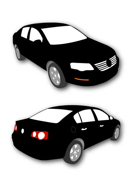 Силуети автомобіля вектор чорний Ліцензійні Стокові Ілюстрації