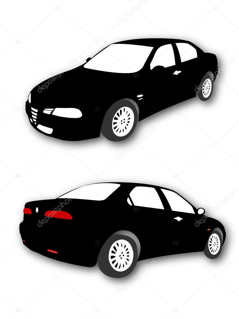 Silhouettes of Car vector black