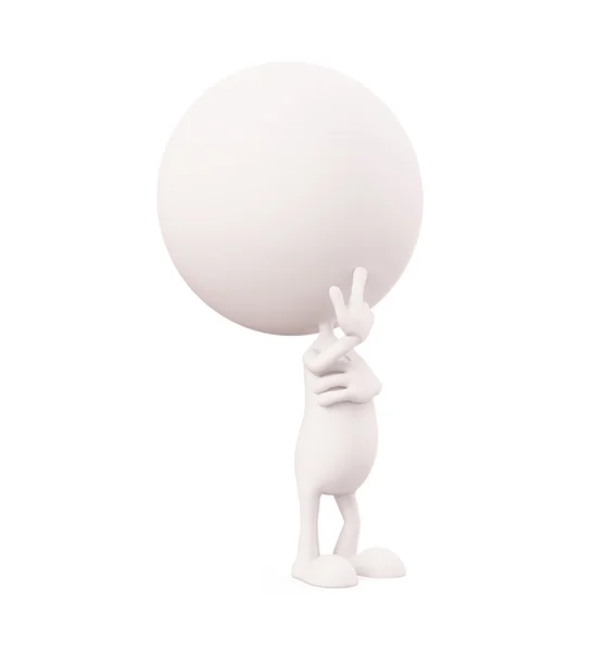 White character with thinking pose — Stock Photo, Image