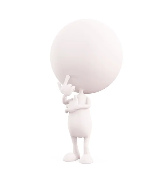 White character with thinking pose — Stock Photo, Image