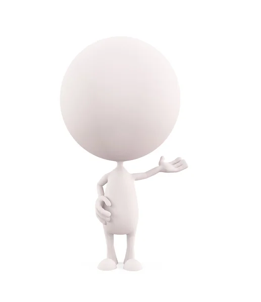 White character with Presentation pose — Stock Photo, Image