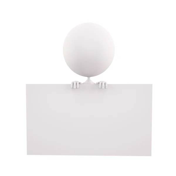 Beyaz tahta ile beyaz karakter — Stok fotoğraf