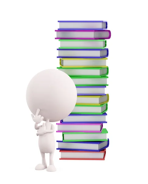 White character with books — Stock Photo, Image