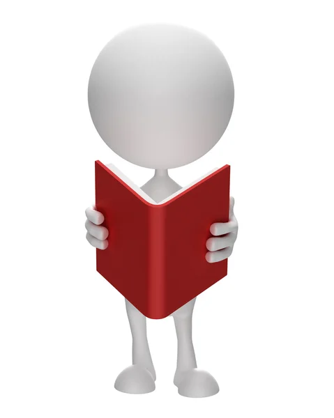 Personaje blanco con libro — Foto de Stock