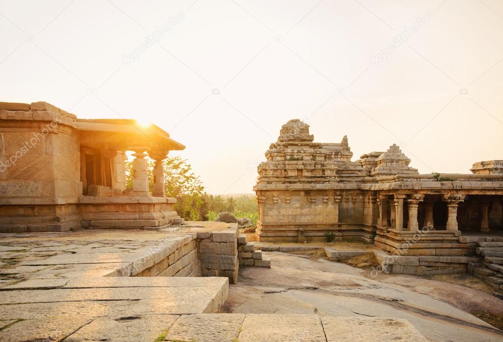 Ancient temple ruins in Hampi