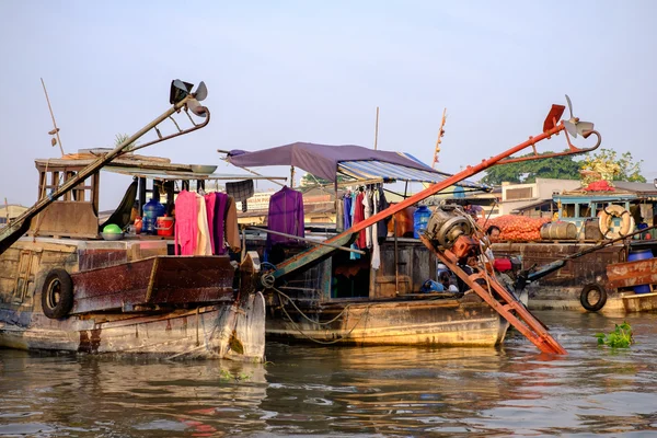 Mercado flotante de Cai Rang, Can Tho, Vietnam —  Fotos de Stock