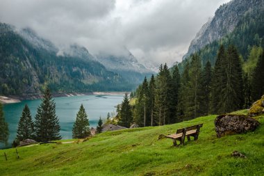 Mountains lake Gosau in Austria Alps clipart